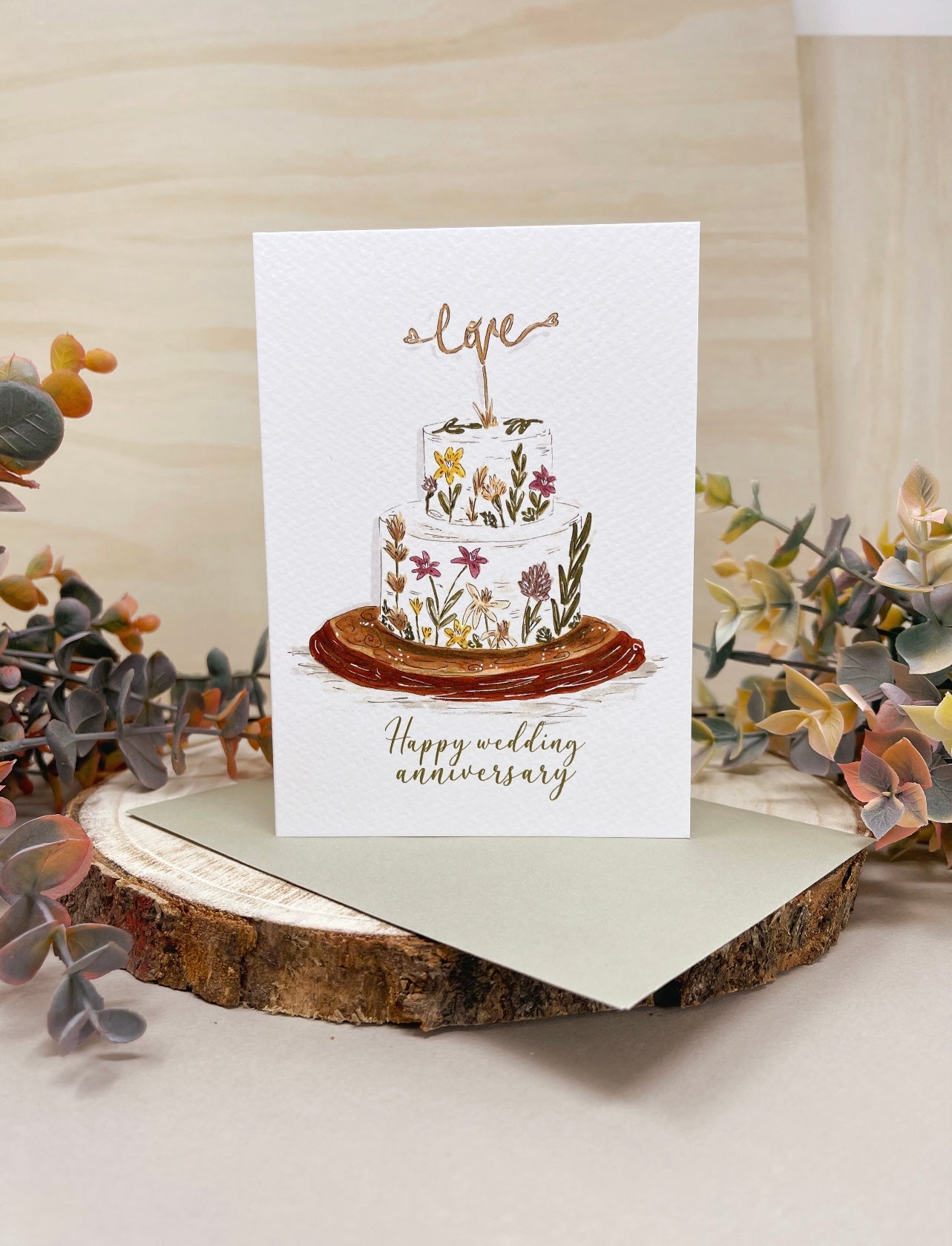 Love Cake Anniversary Card