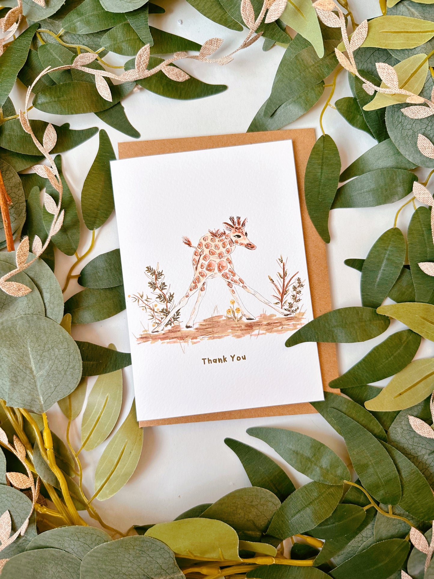 Giraffe Thank You Card