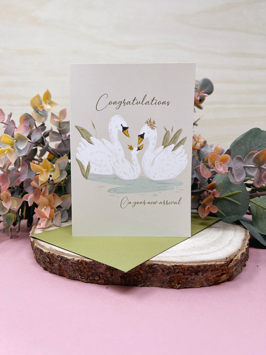 Swan New Baby Card