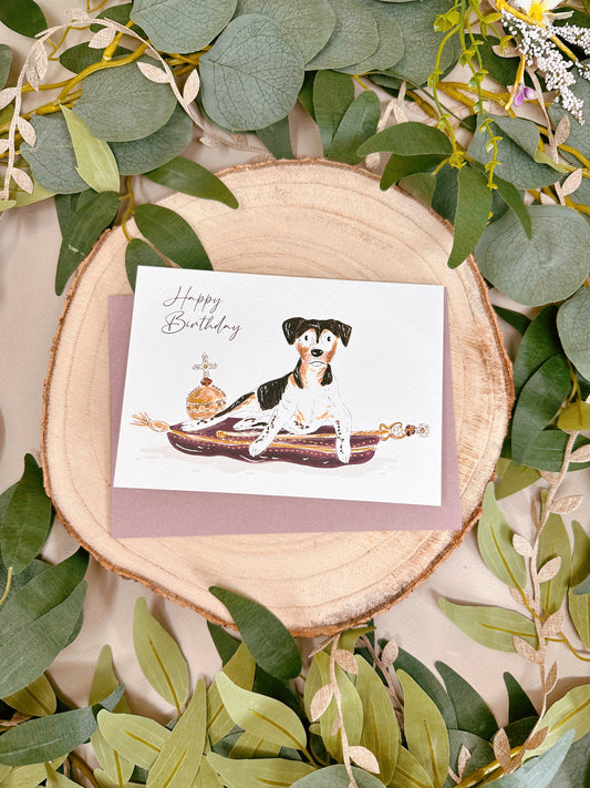 Royal Jack Russel Dog Birthday Card
