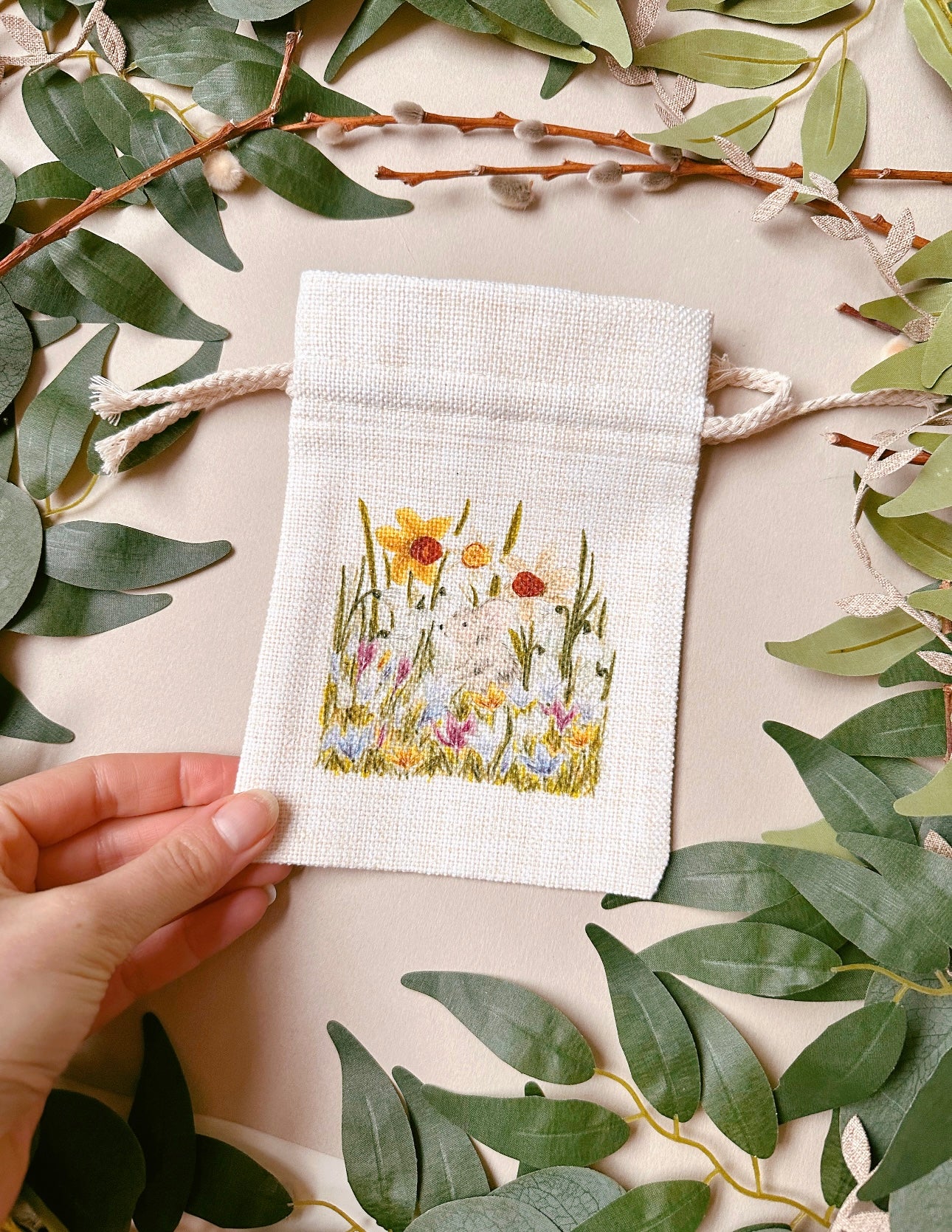 Garden Mouse Drawstring Bag