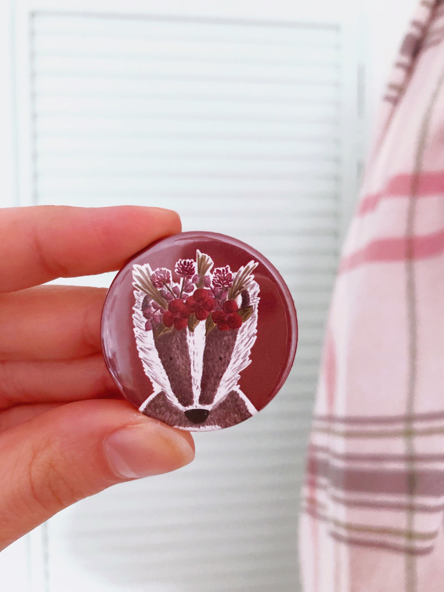 Floral Badger Badge