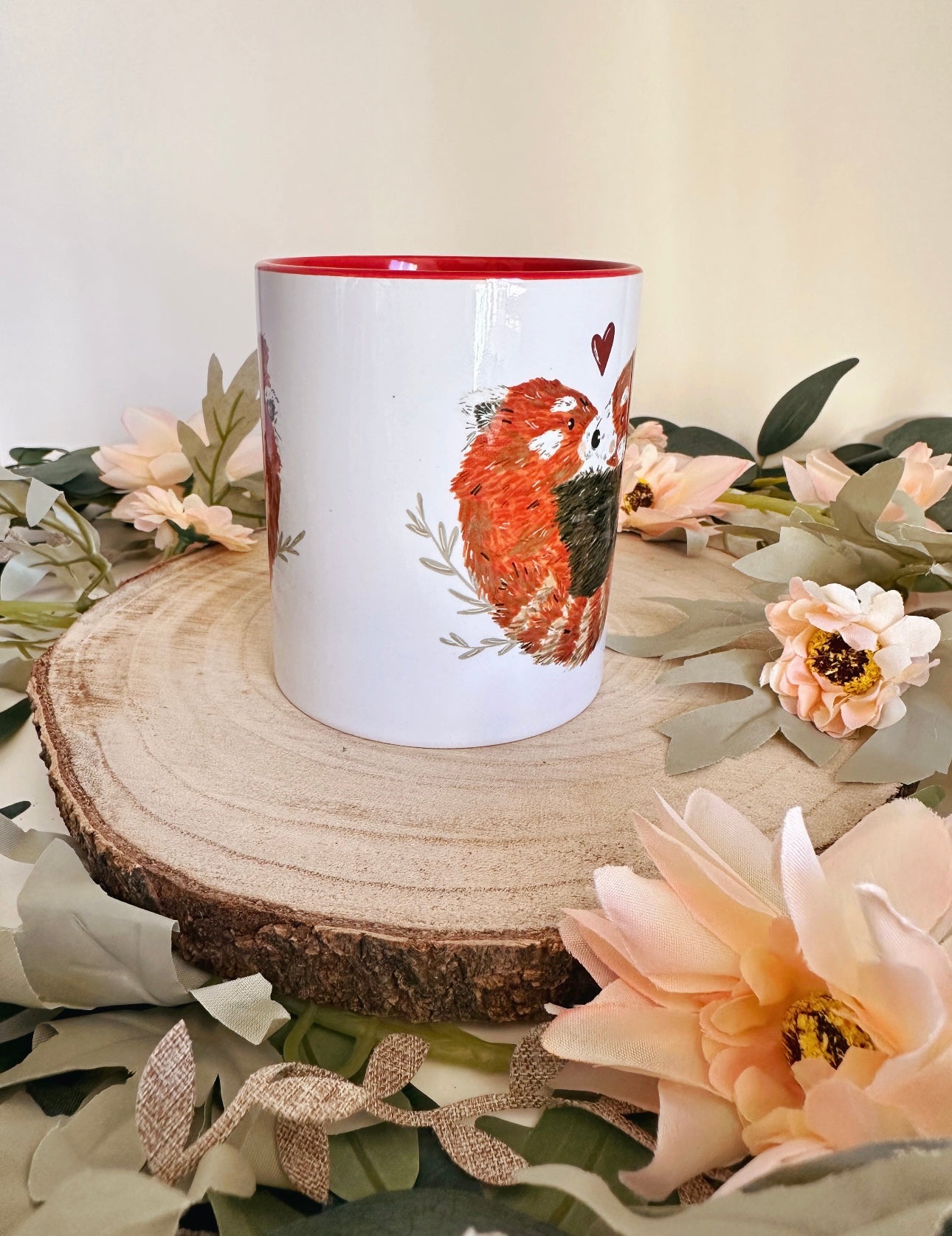 Red Panda Heart Mug