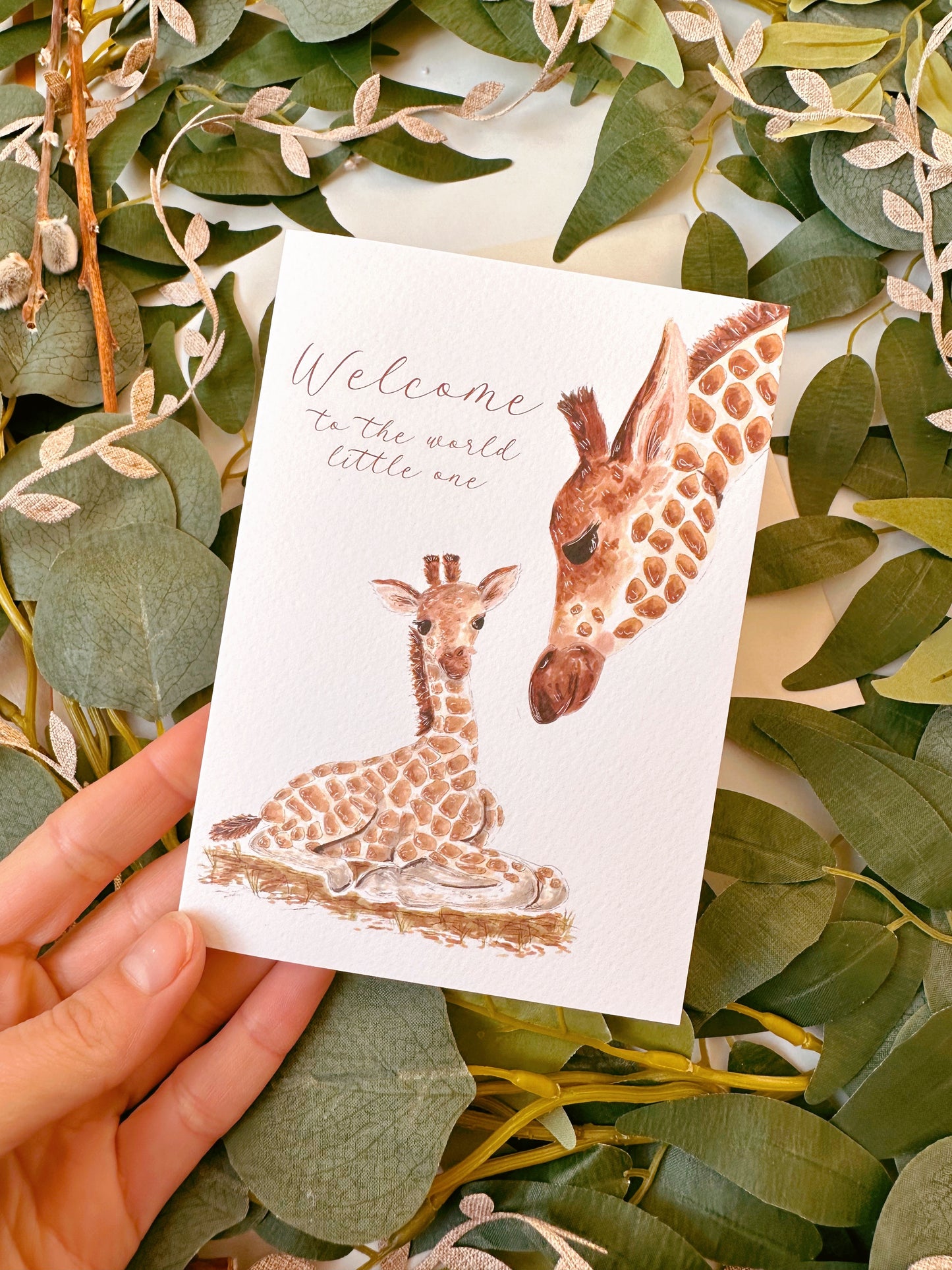 Giraffe New Baby Card