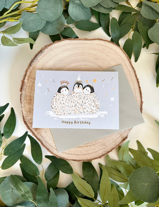 Party Penguins Birthday Card