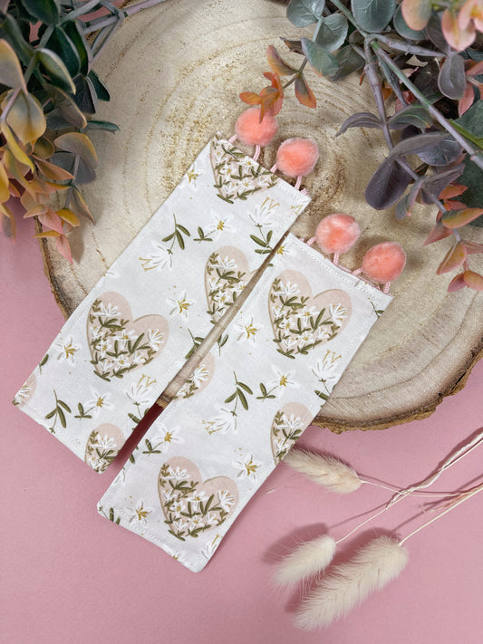 Floral heart bookmark