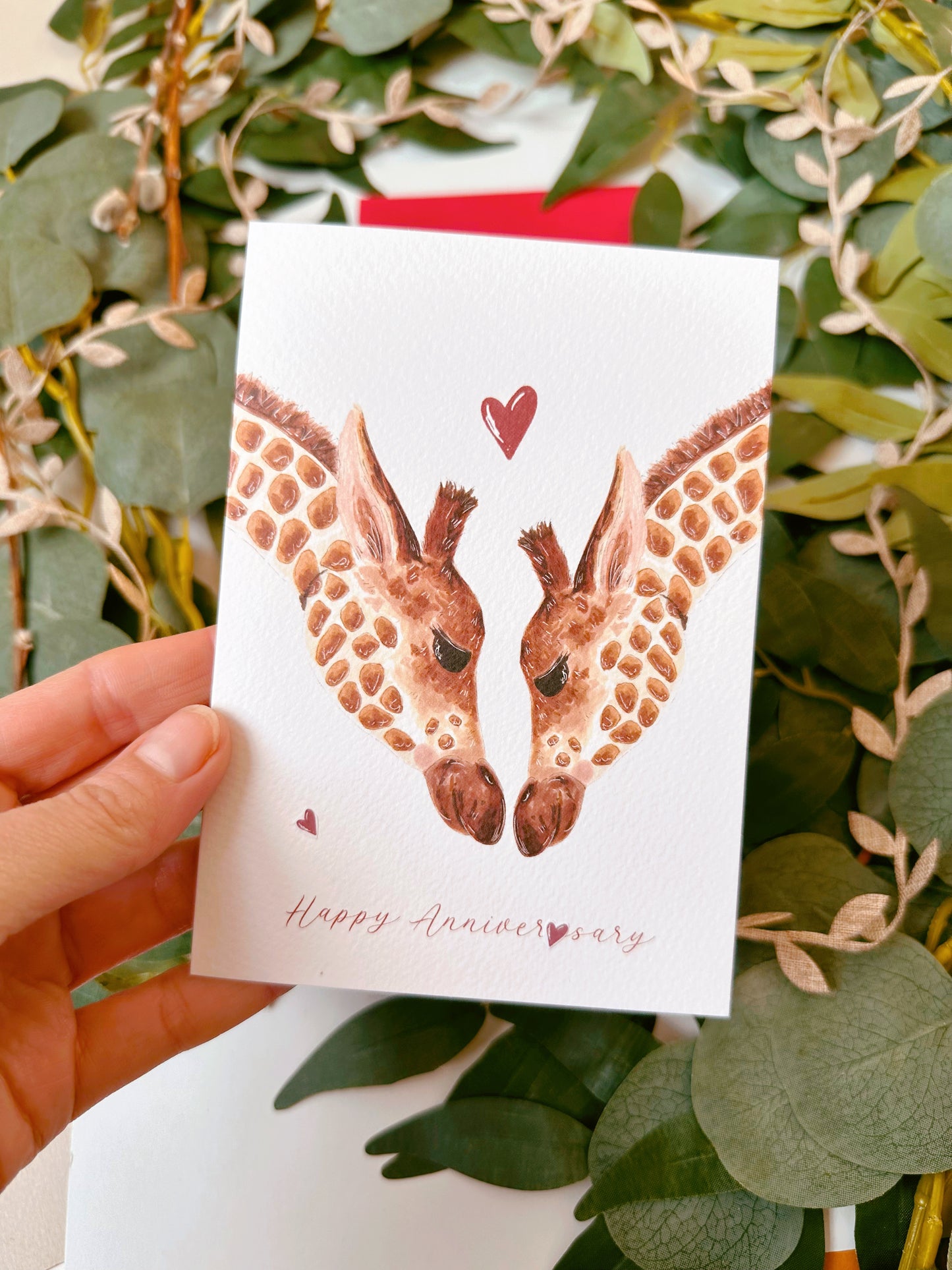 Giraffe Anniversary Card