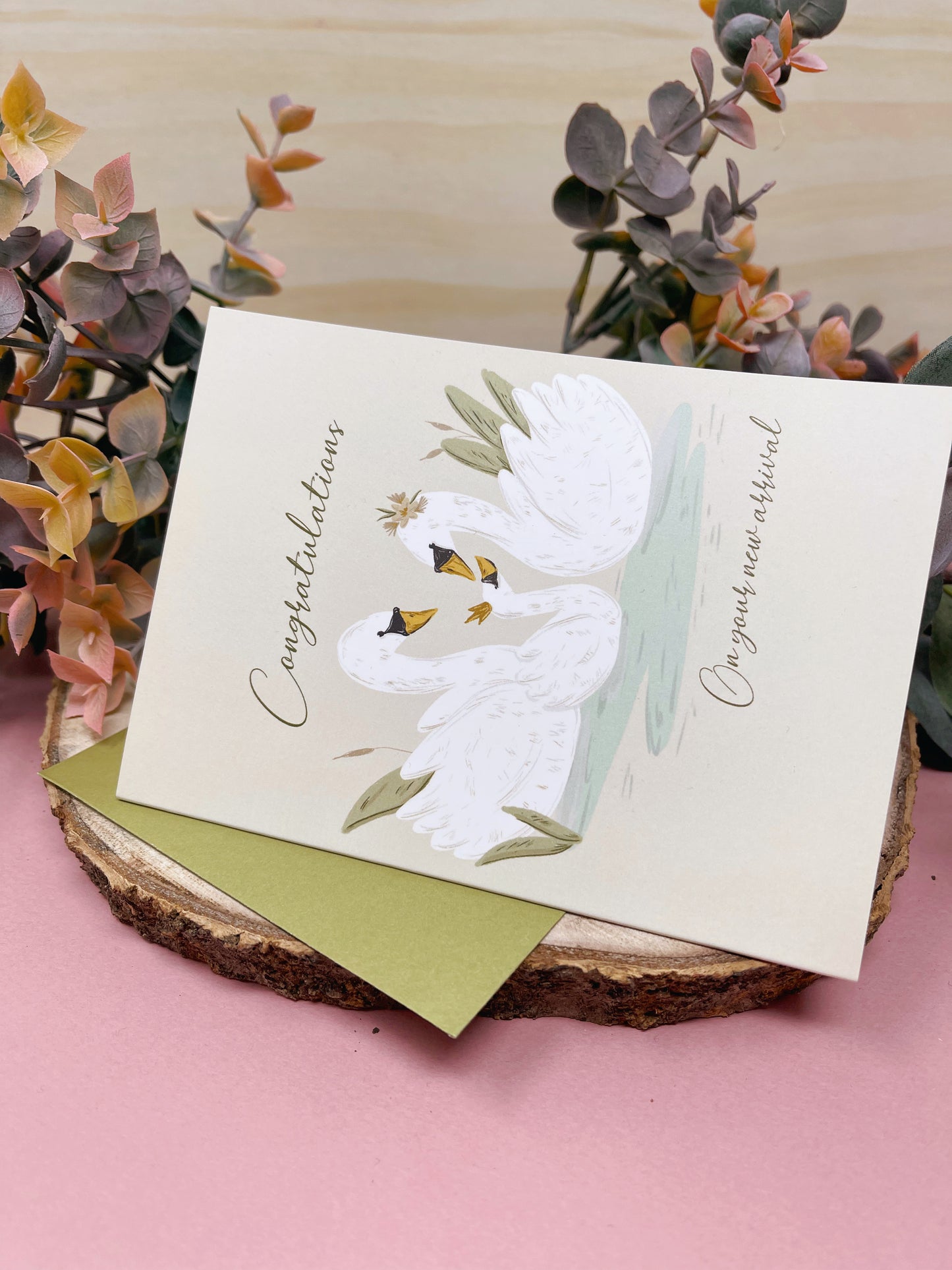 Swan New Baby Card