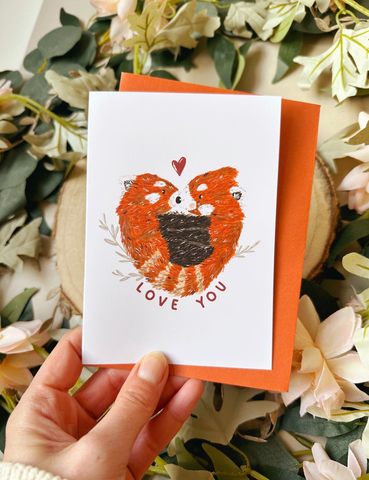 Red Panda Valentines Card