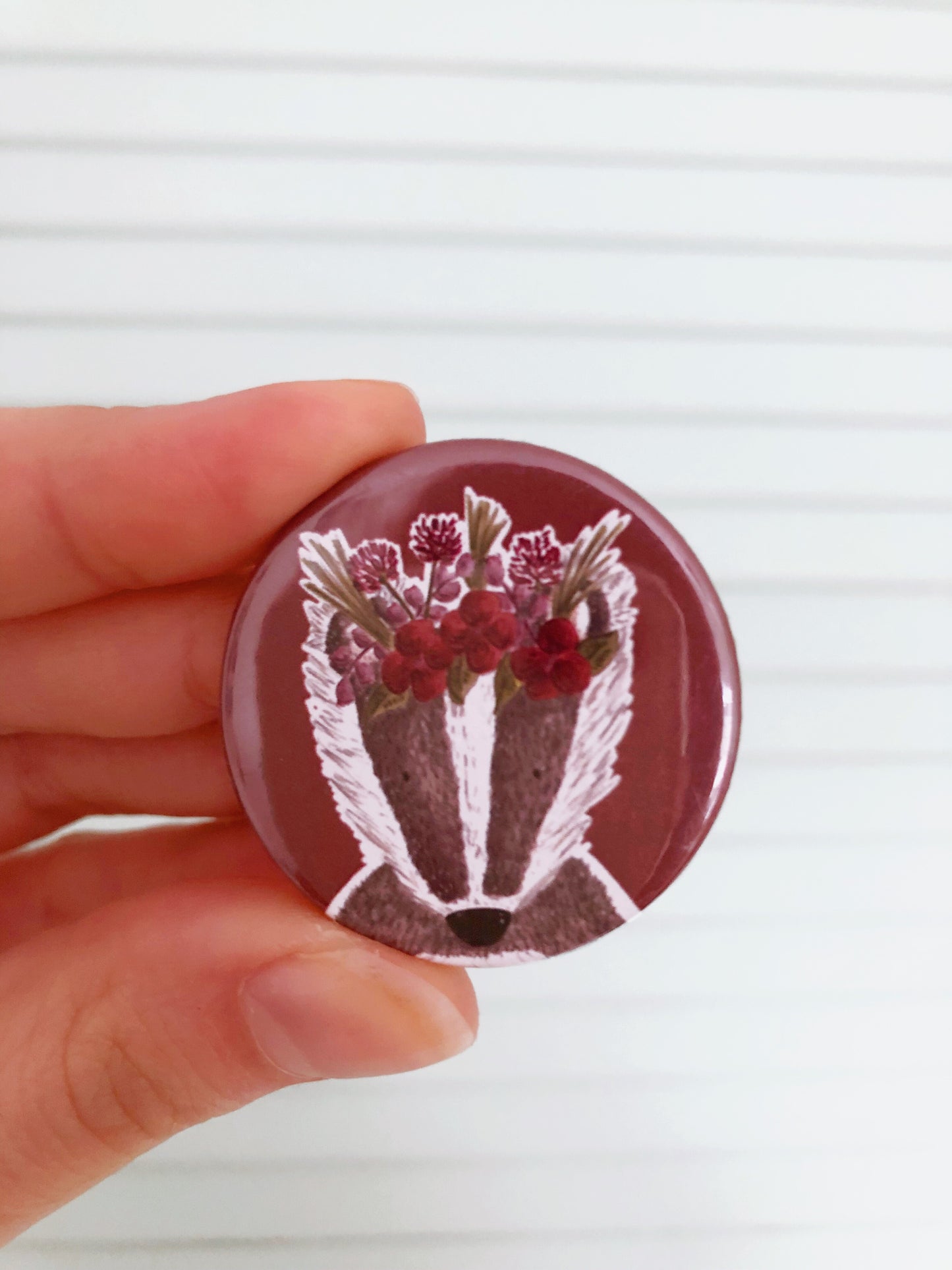 Floral Badger Badge