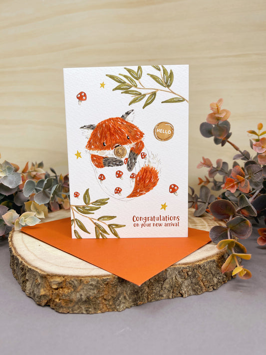 Fox New Baby Card