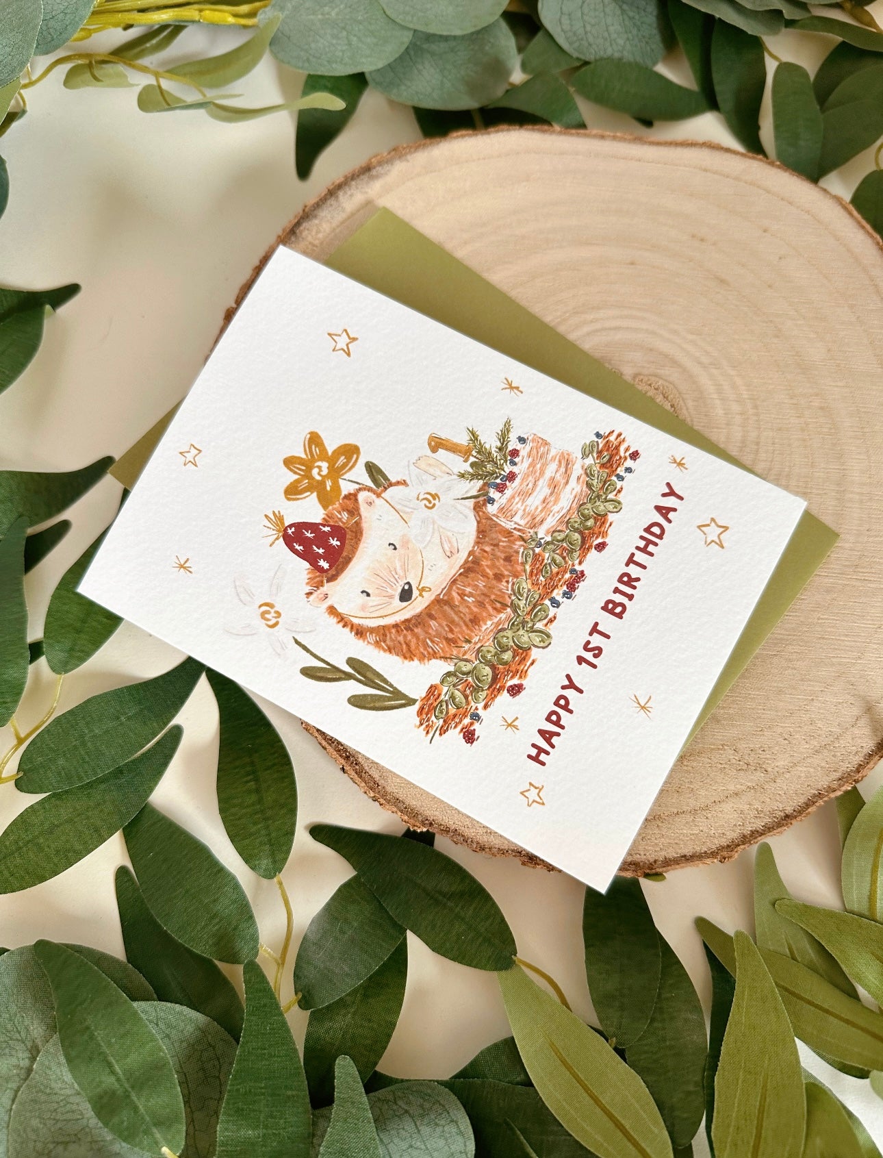 Hedgehog 1st Birthday Card