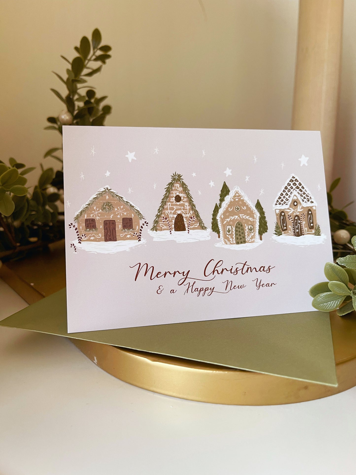 Gingerbread Houses Christmas Card