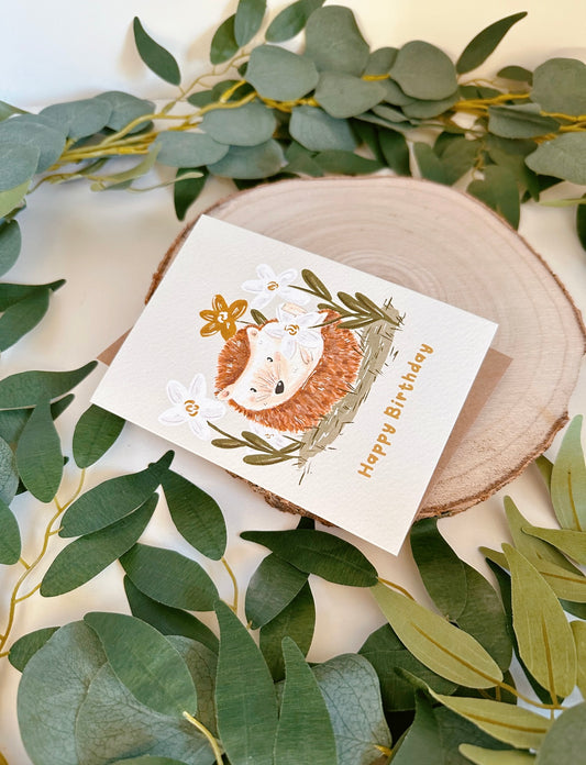 Hedgehog Birthday Card
