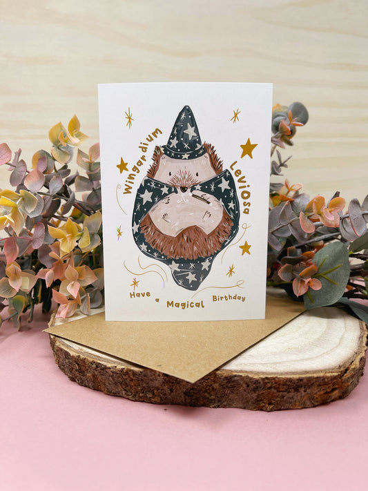 Wizard Hedgehog Birthday Card