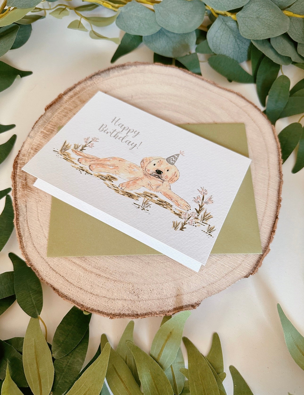 Golden Labrador Birthday Card