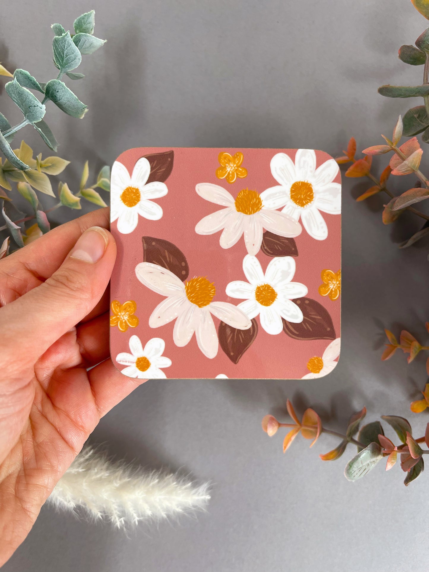 Pink Floral Coaster