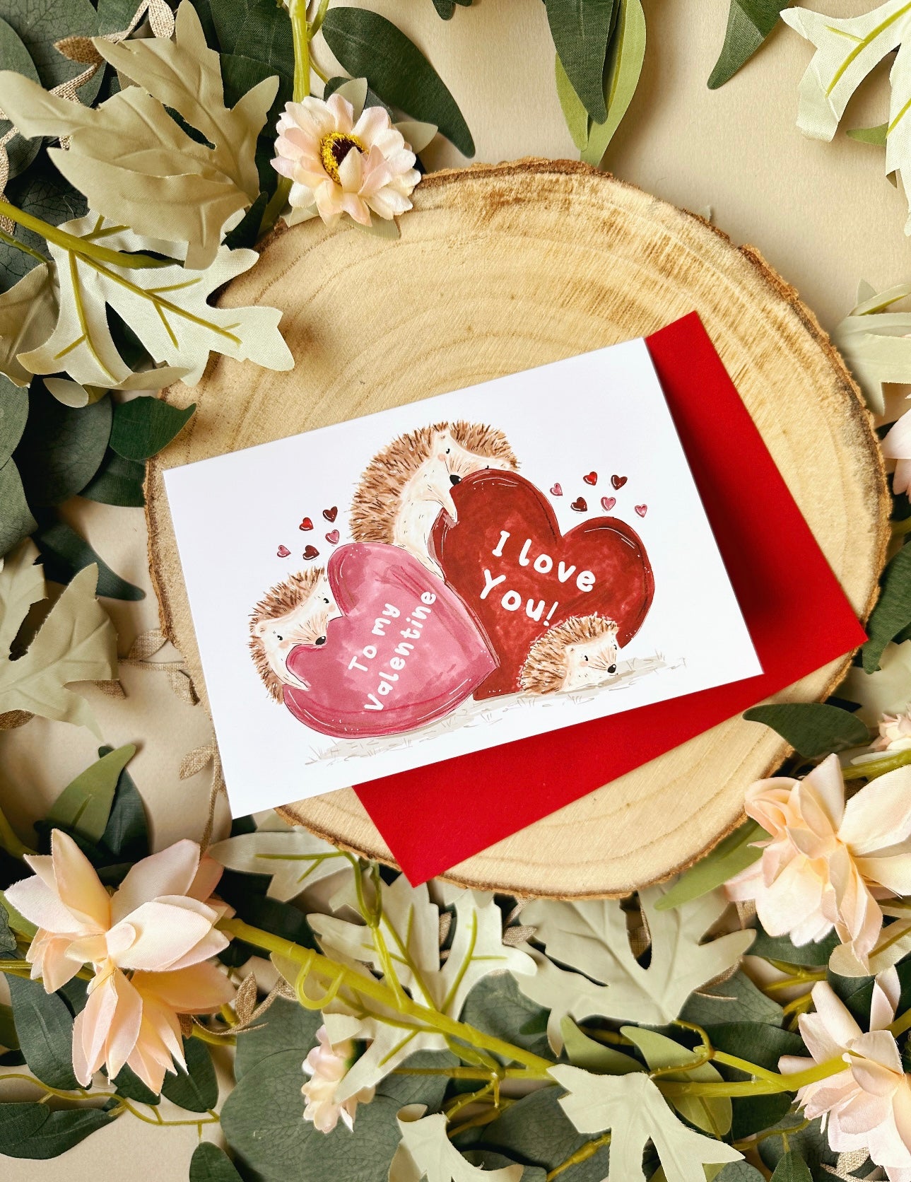 Hedgehog Valentines Card