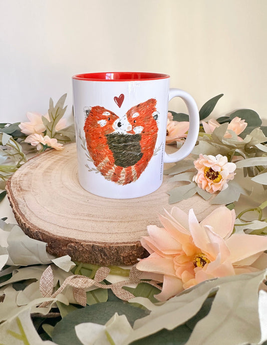 Red Panda Heart Mug