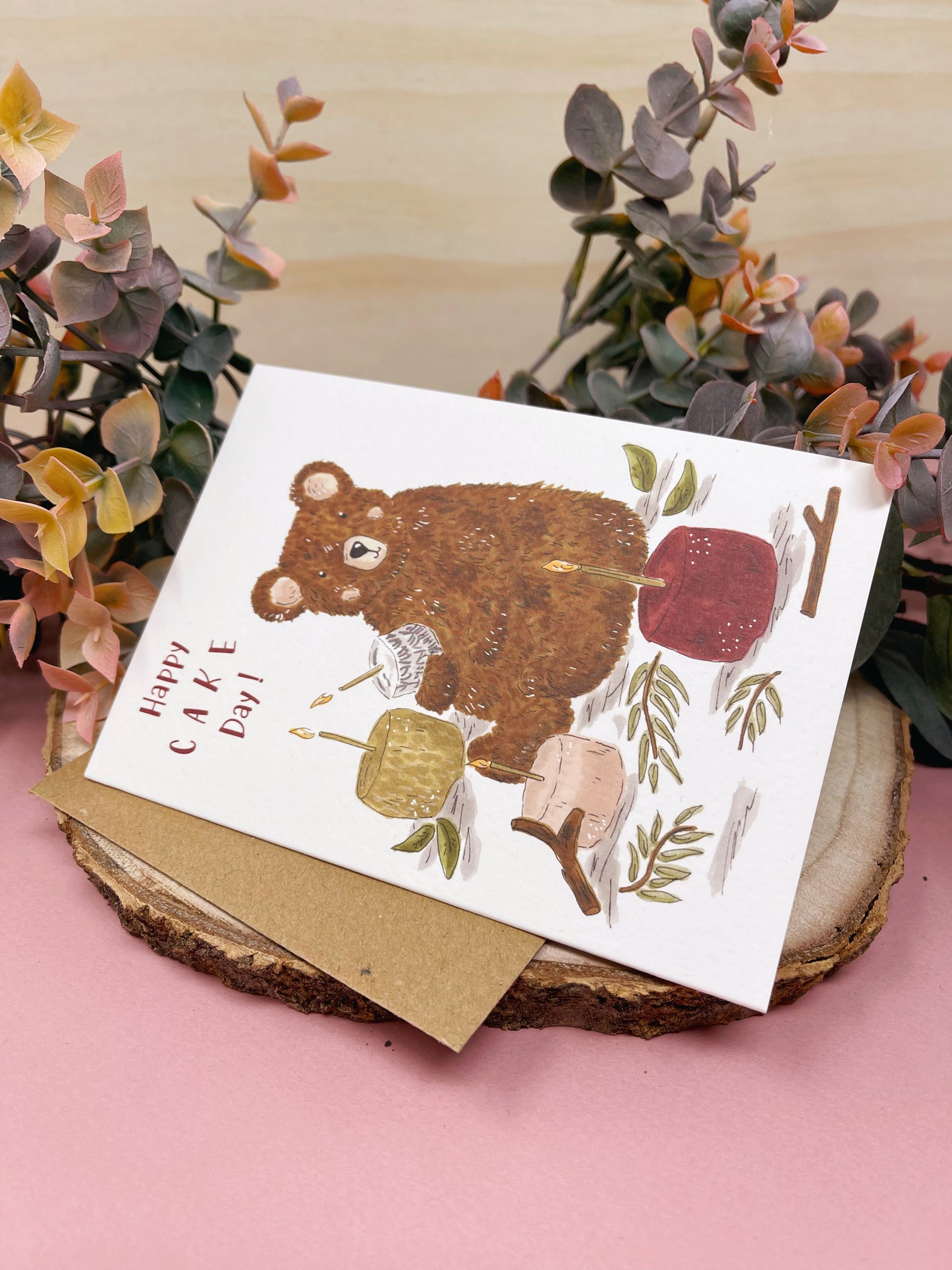 Bear Cake Birthday Card