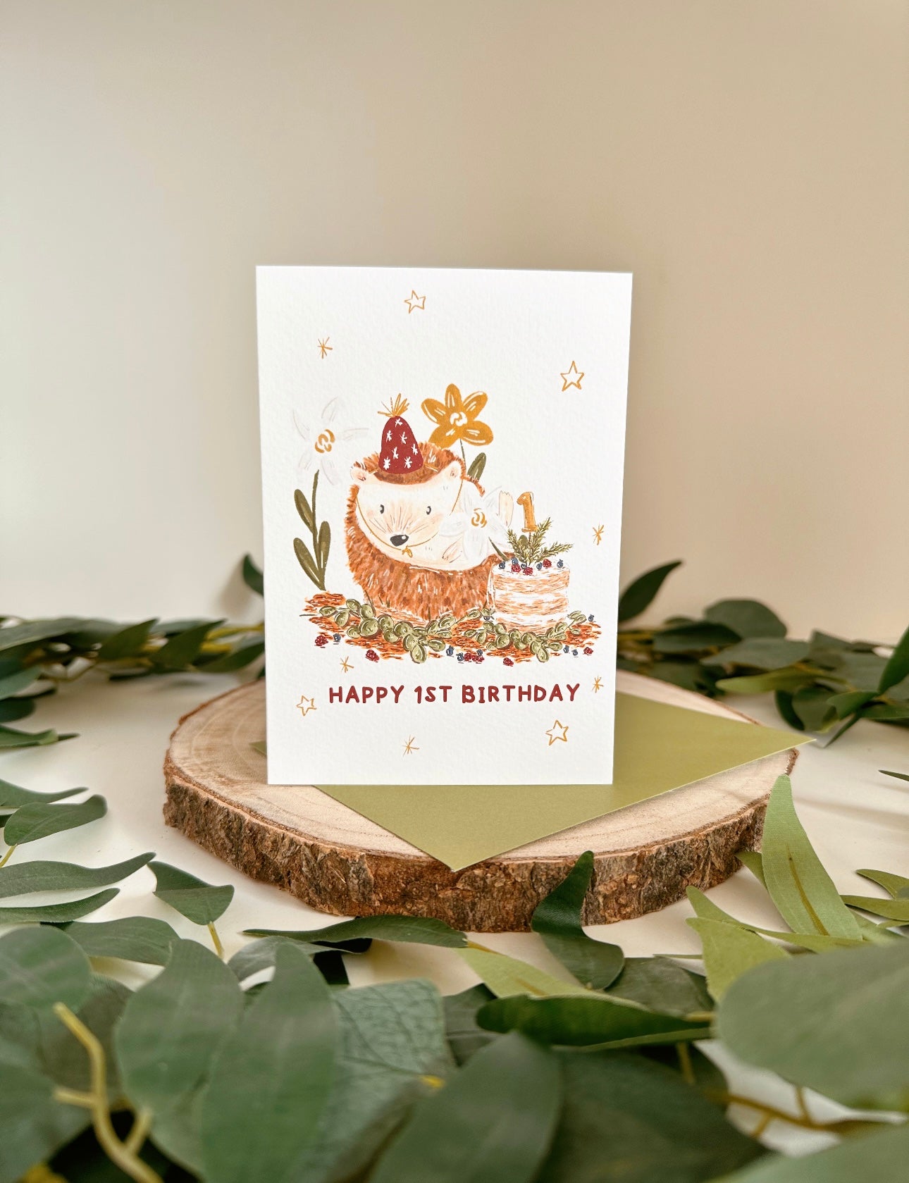 Hedgehog 1st Birthday Card
