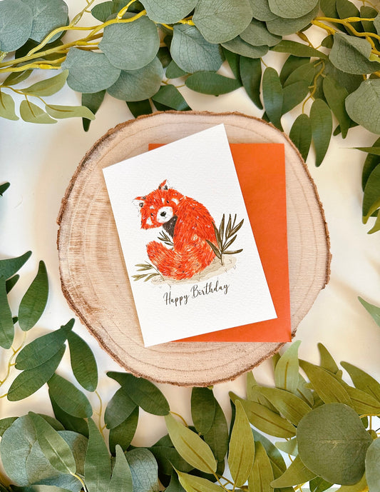 Red Panda Birthday Card