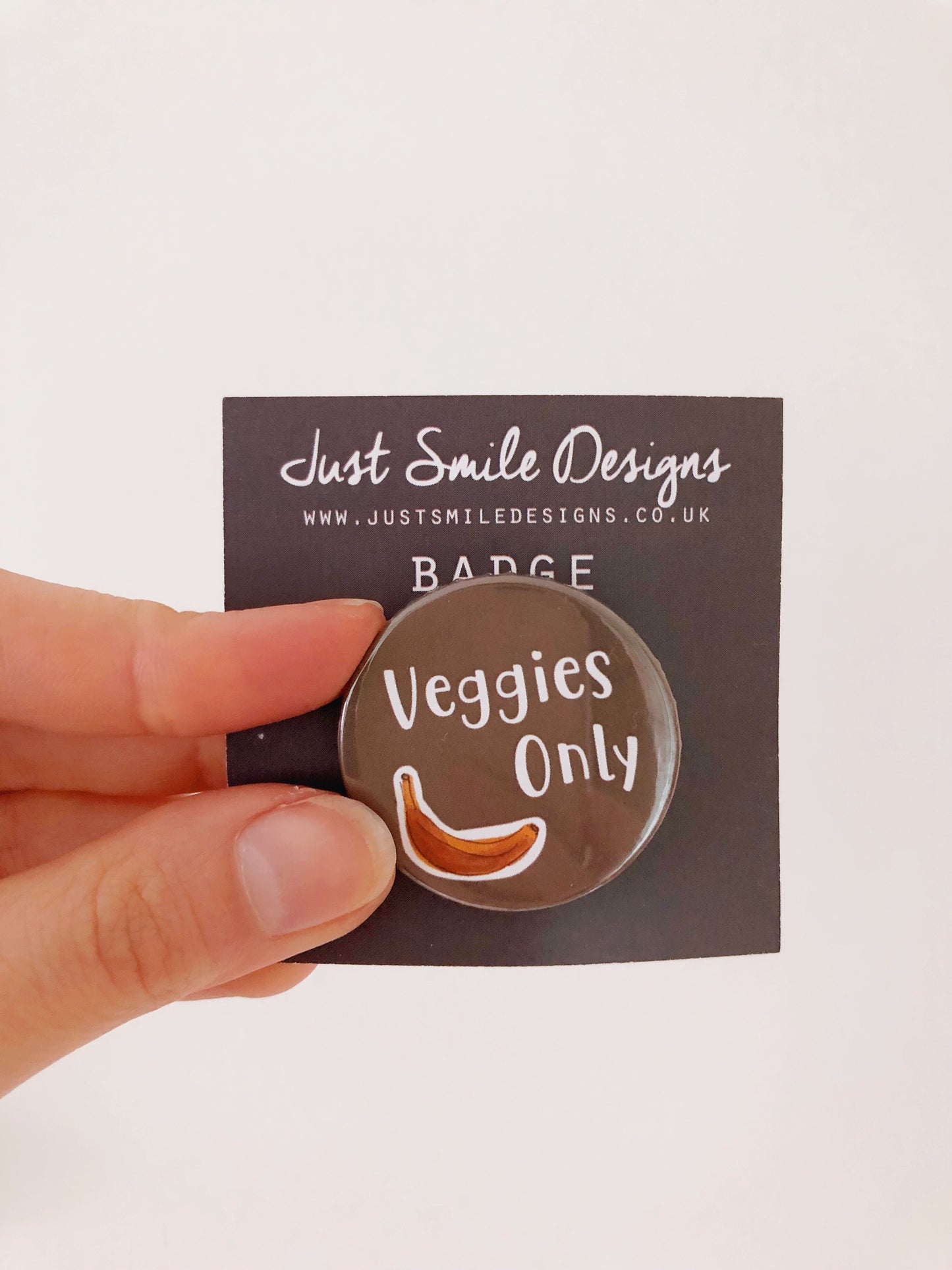 veggies only, banana badge