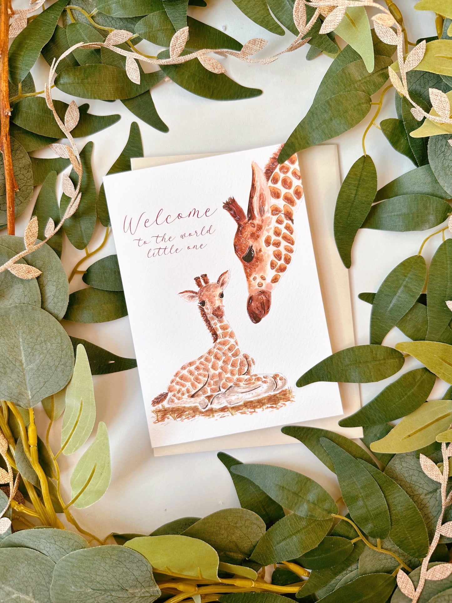 Giraffe New Baby Card