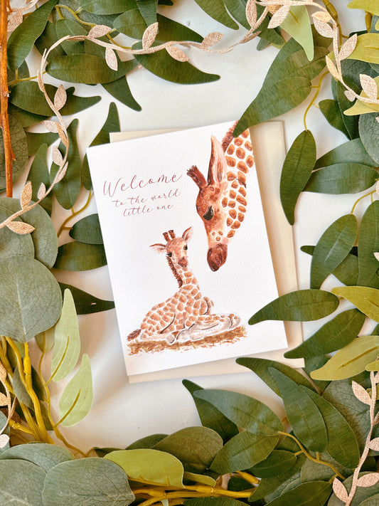 Giraffe New Baby Card