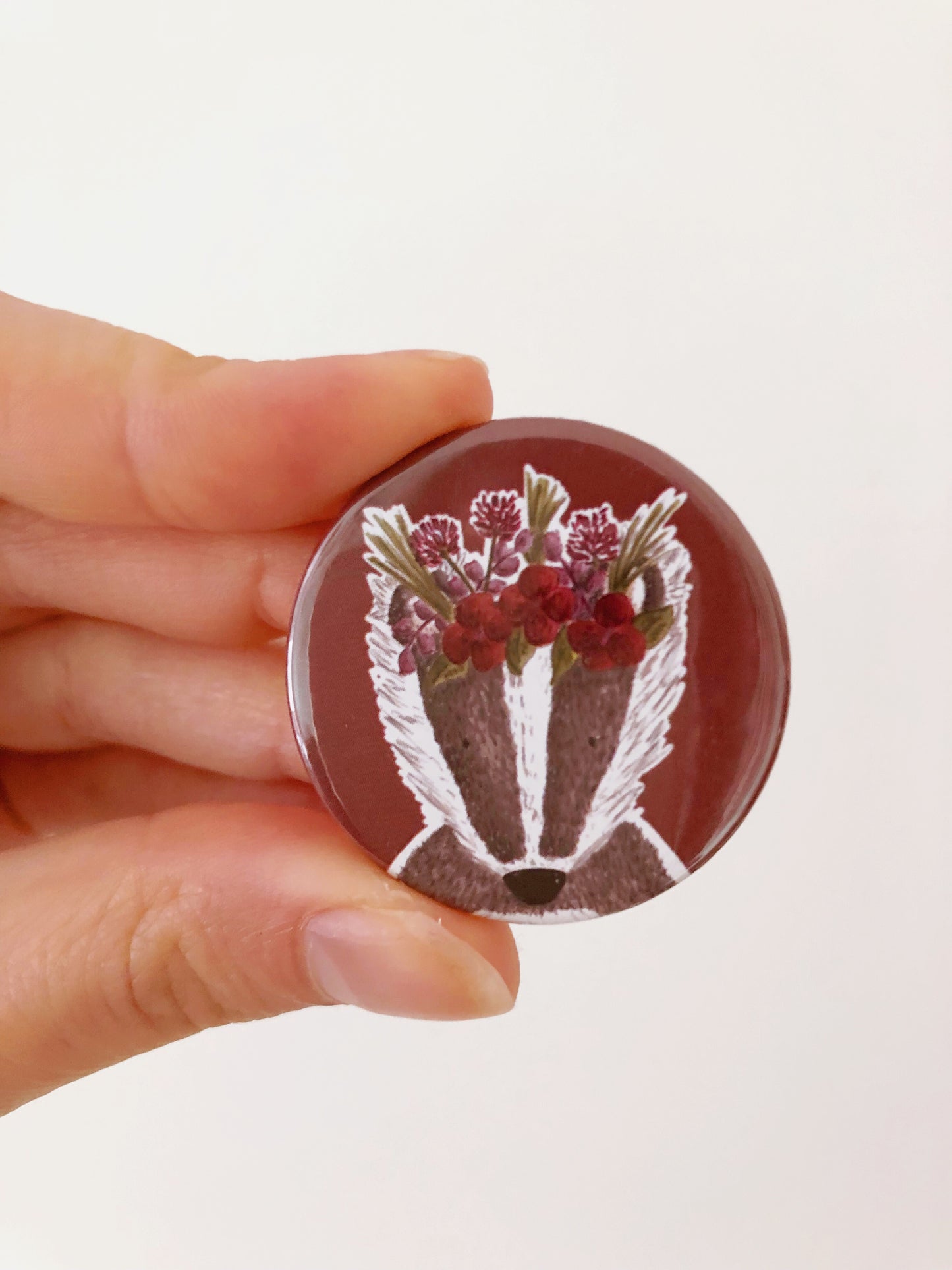 Floral Badger Badge