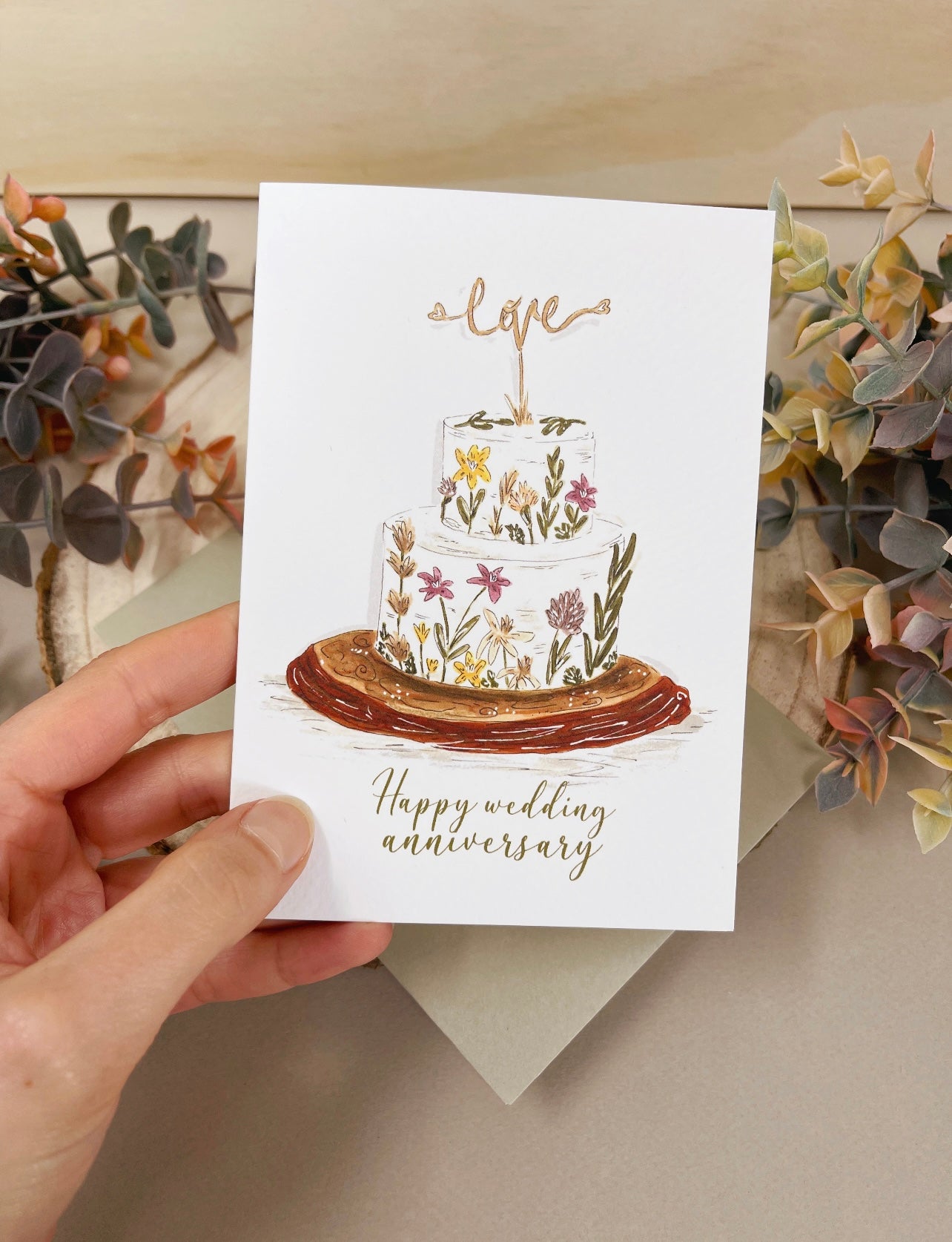 Love Cake Anniversary Card