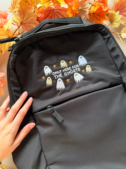 Only Here For The Ghosts Embroidered Backpack