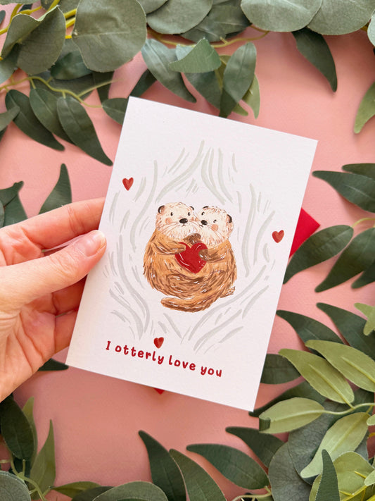 Otter Valentines Card