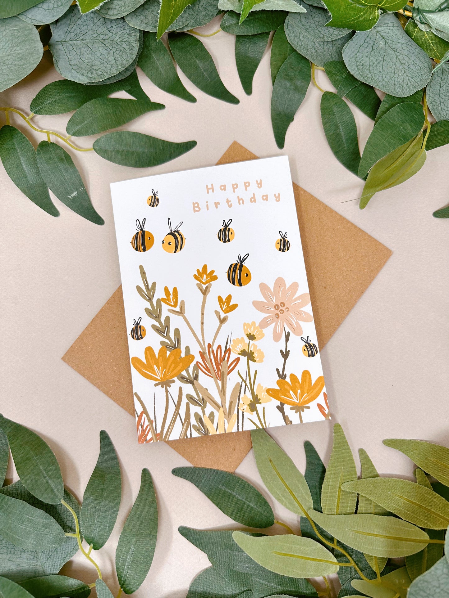 Autumnal Bee Birthday Card