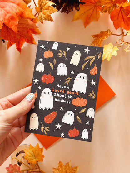 Pumpkin Ghost Birthday Card