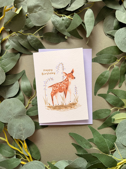 Spring Deer Birthday Card