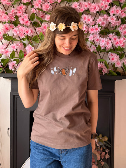 Bat Ghost T-Shirt - Organic Cotton (Chocolate)