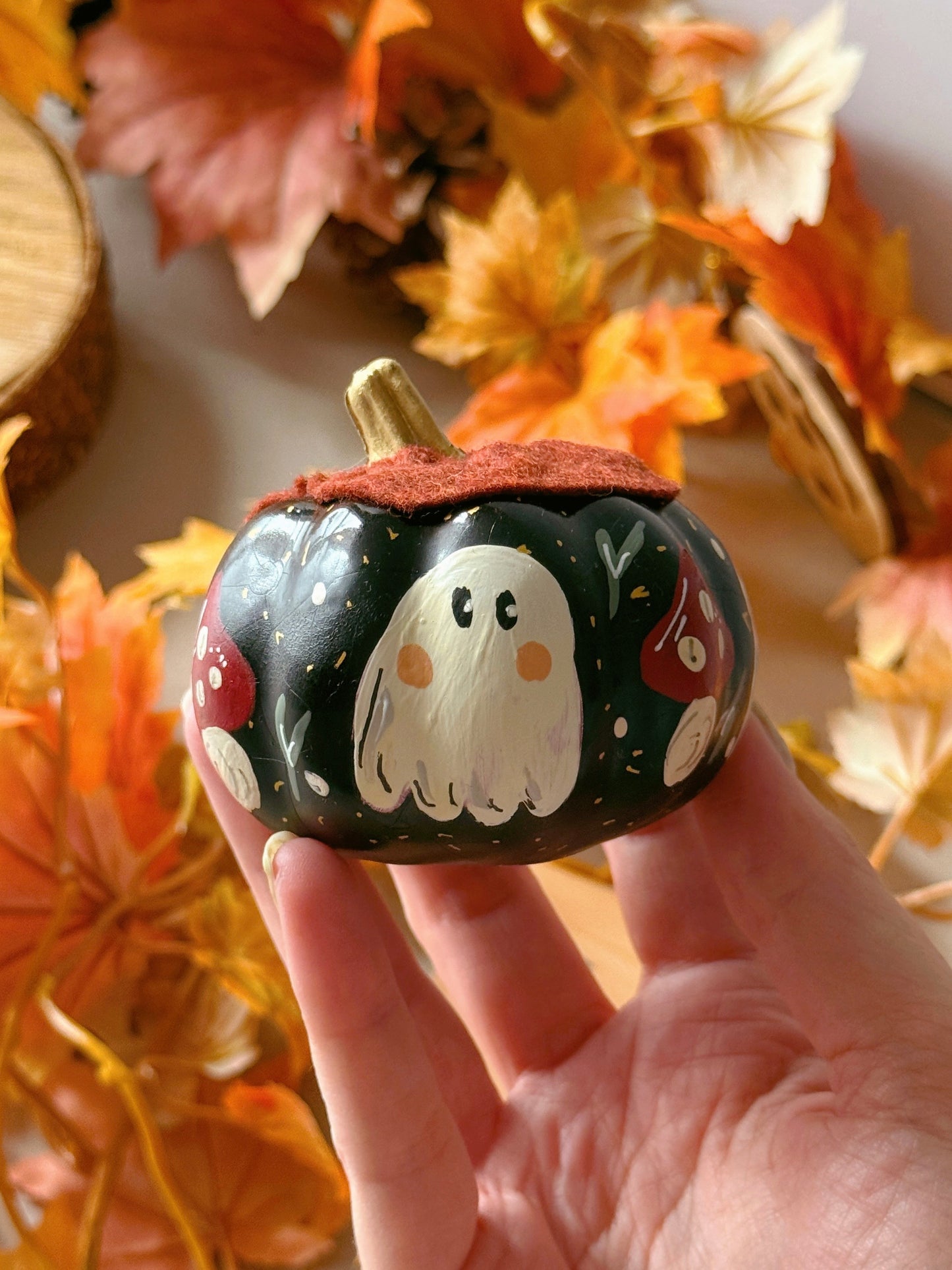 Mushroom Ghost Pumpkins