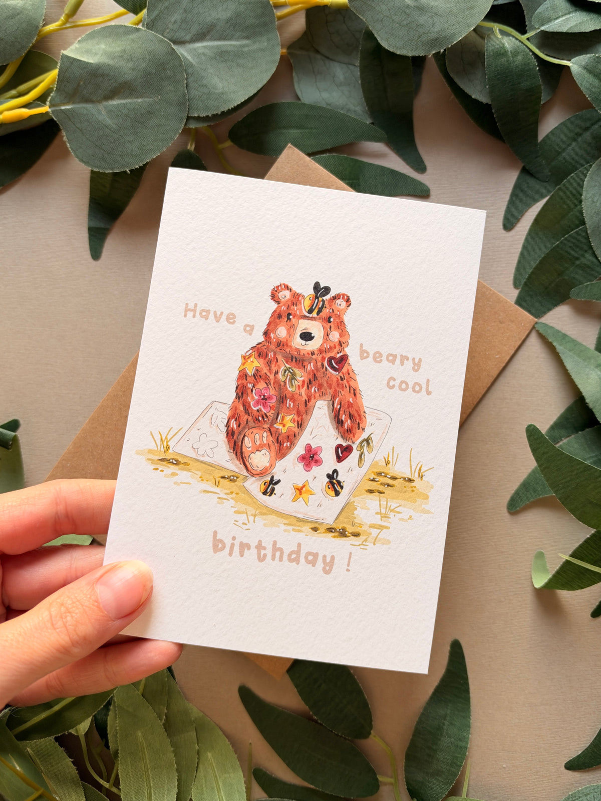 Sticker Bear Birthday Card
