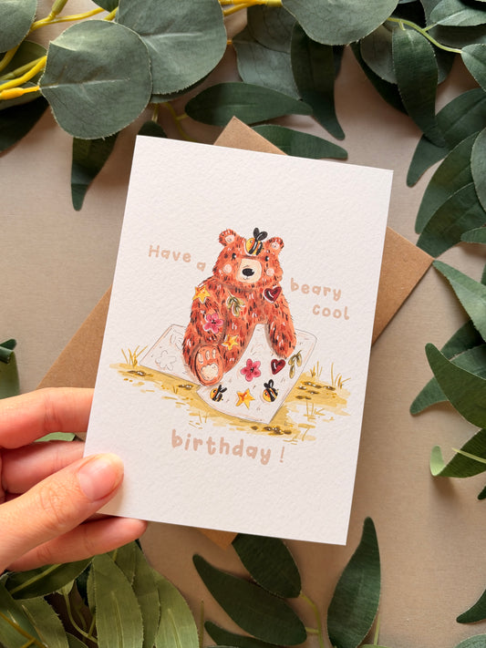 Sticker Bear Birthday Card