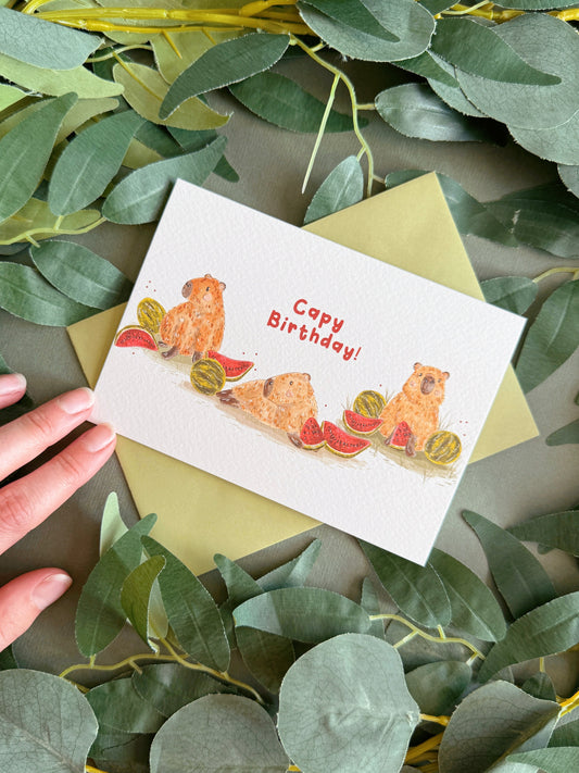 Capybara Birthday Card