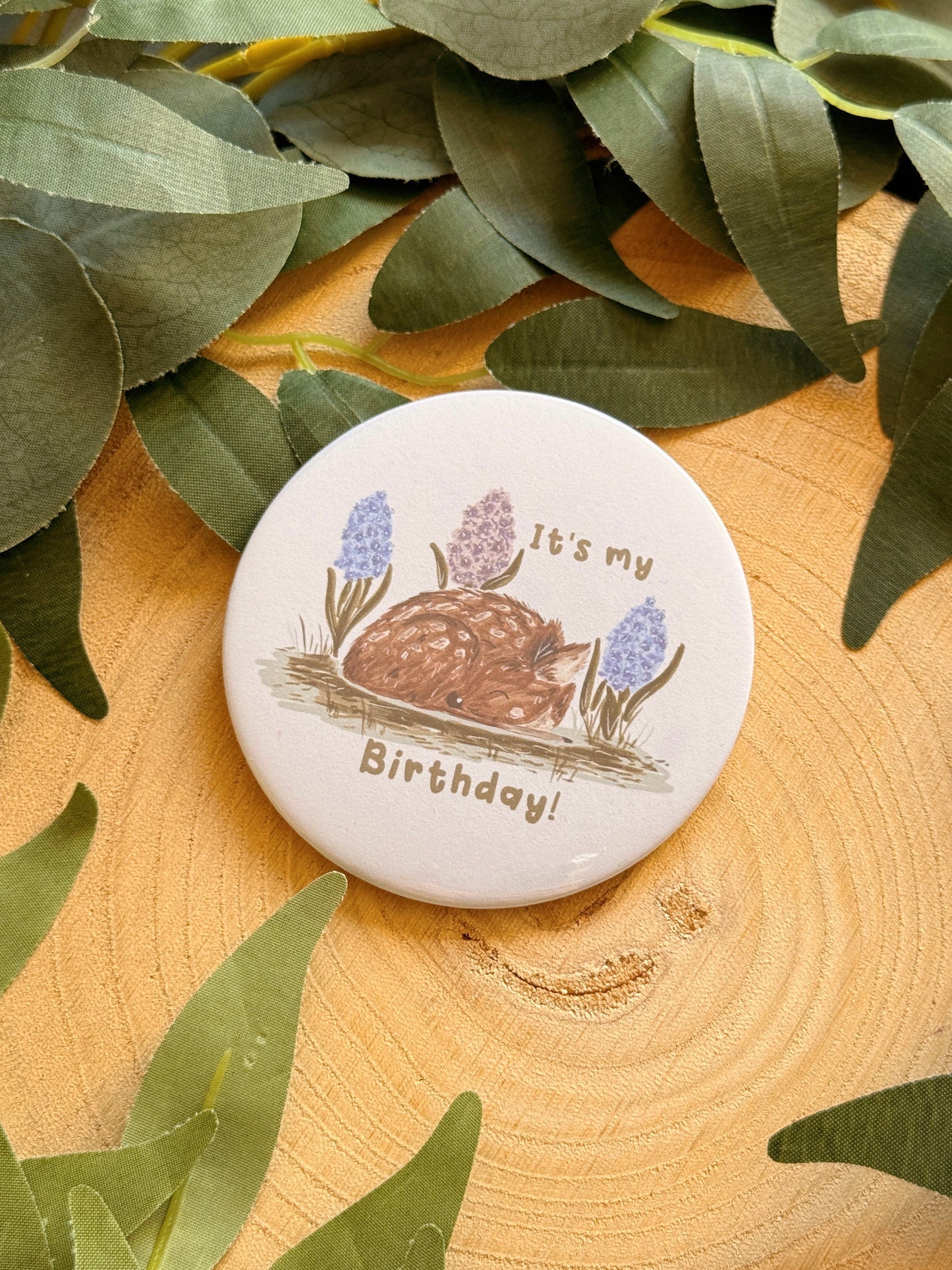 Tulip Deer Birthday Badge
