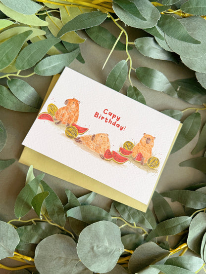 Capybara Birthday Card