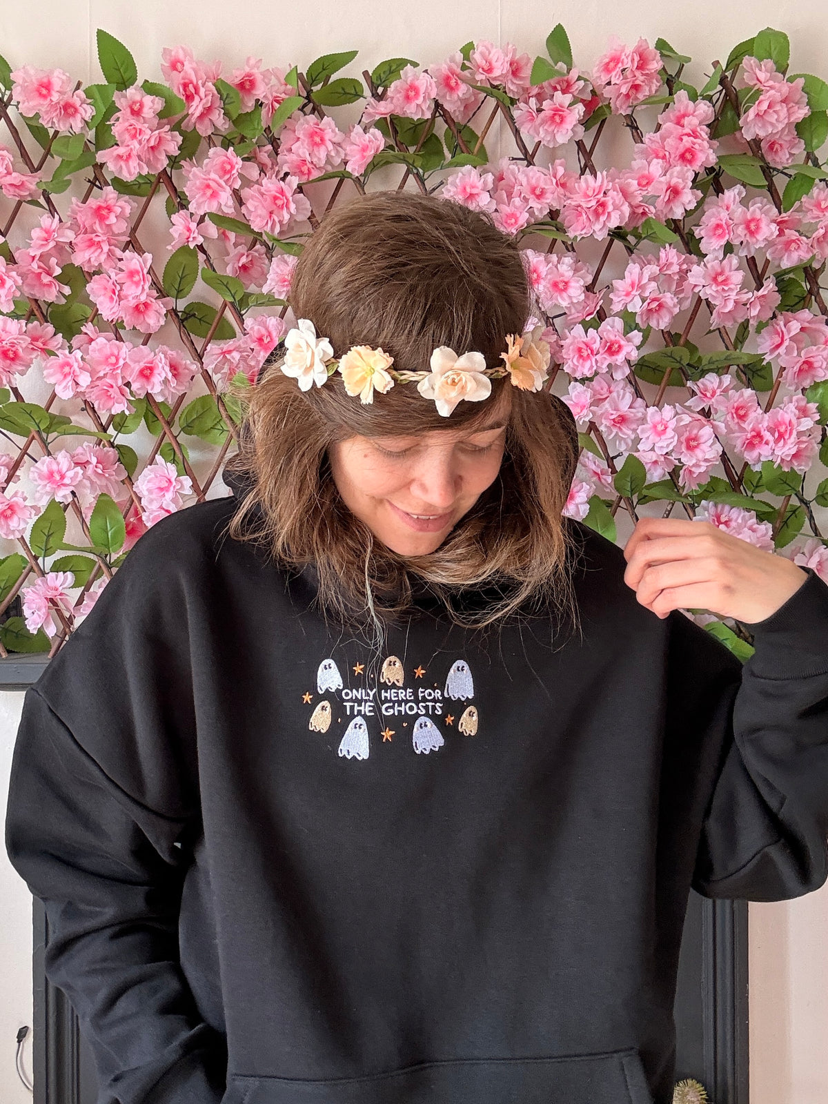Only Here For The Ghosts Hoodie - Embroidered