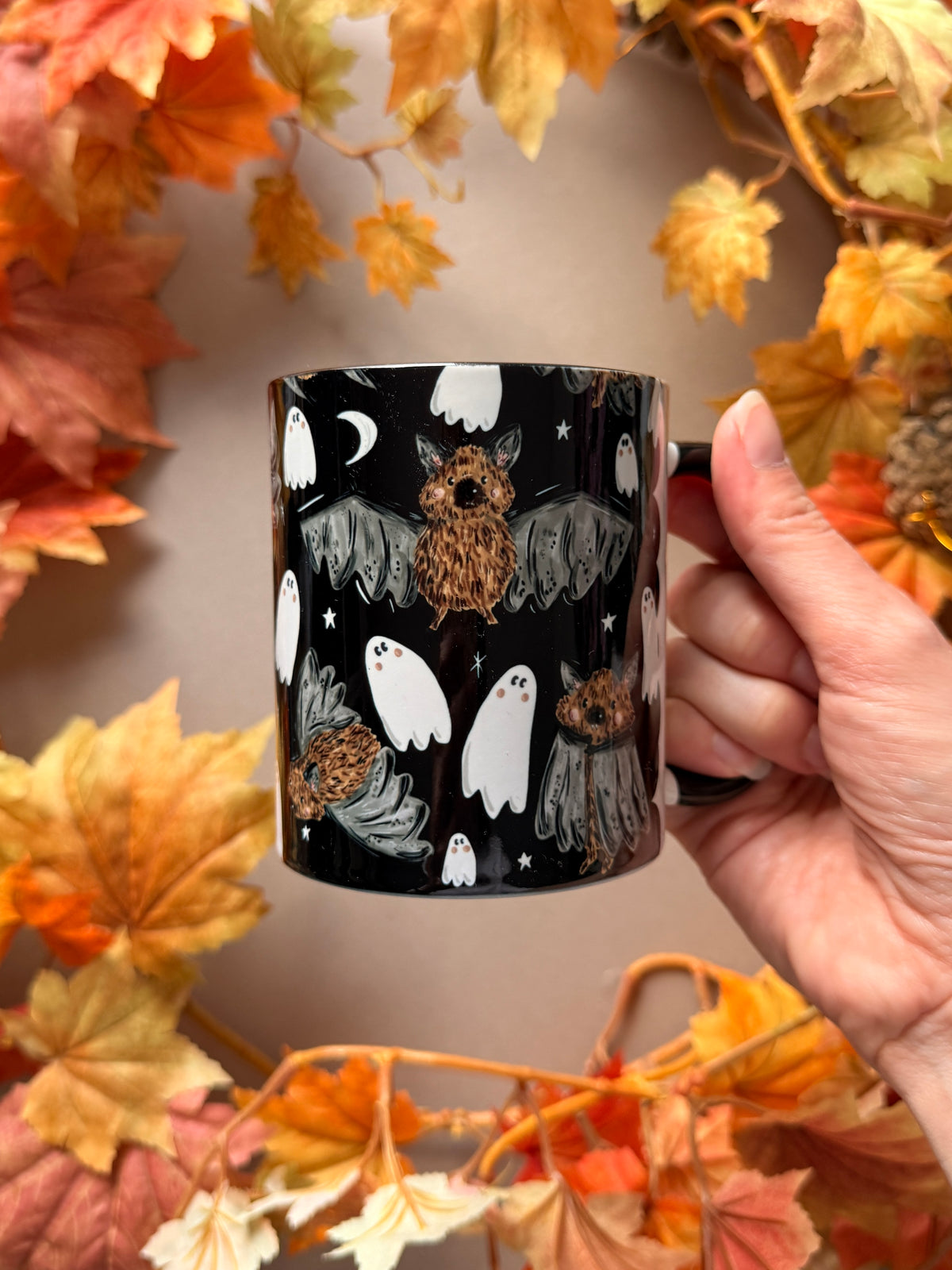 Bat Ghost Pattern Mug