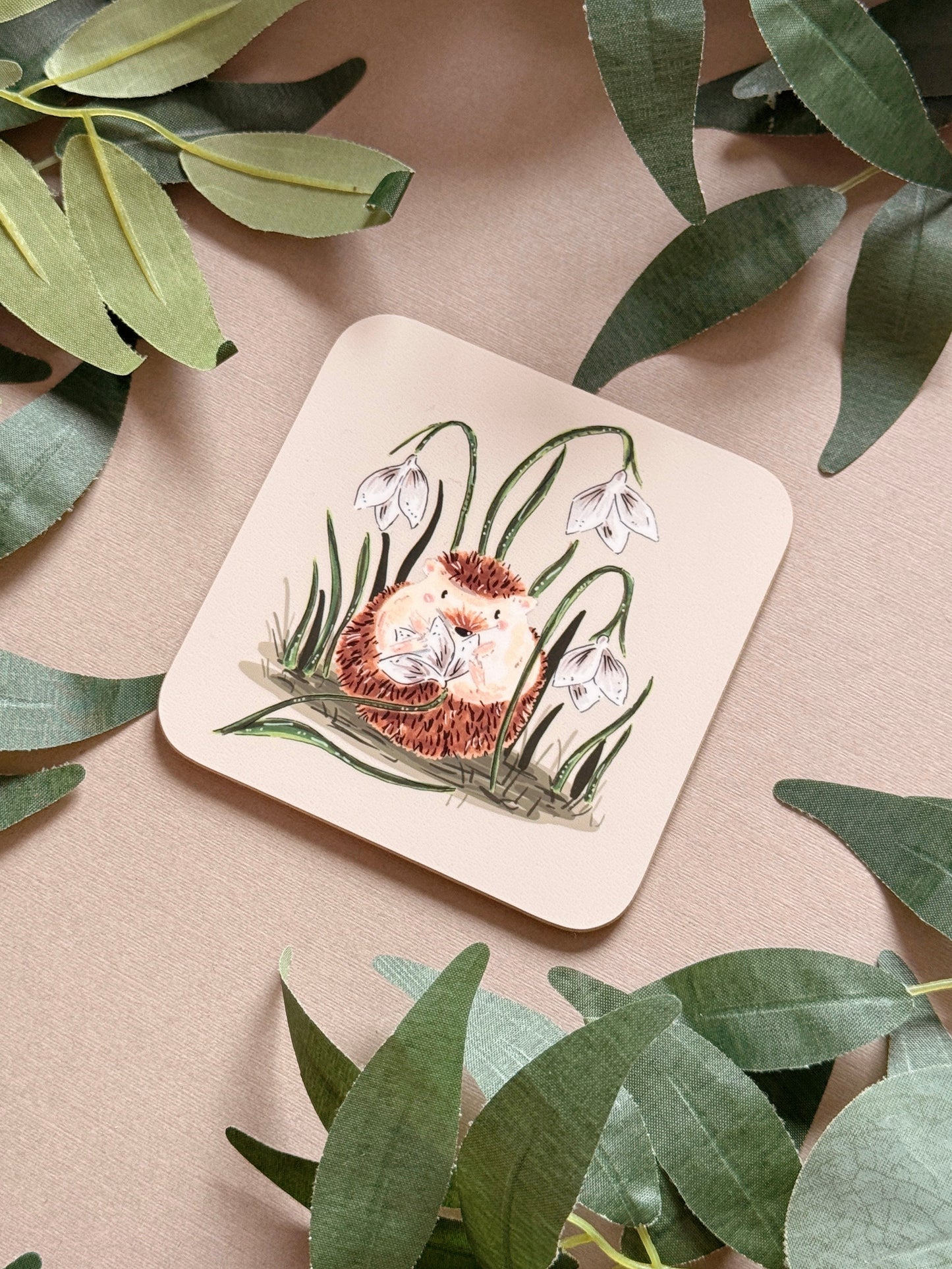Snowdrop Hedgehog Coaster