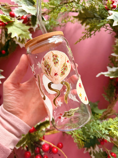 Christmas Baubles Glass Tumbler