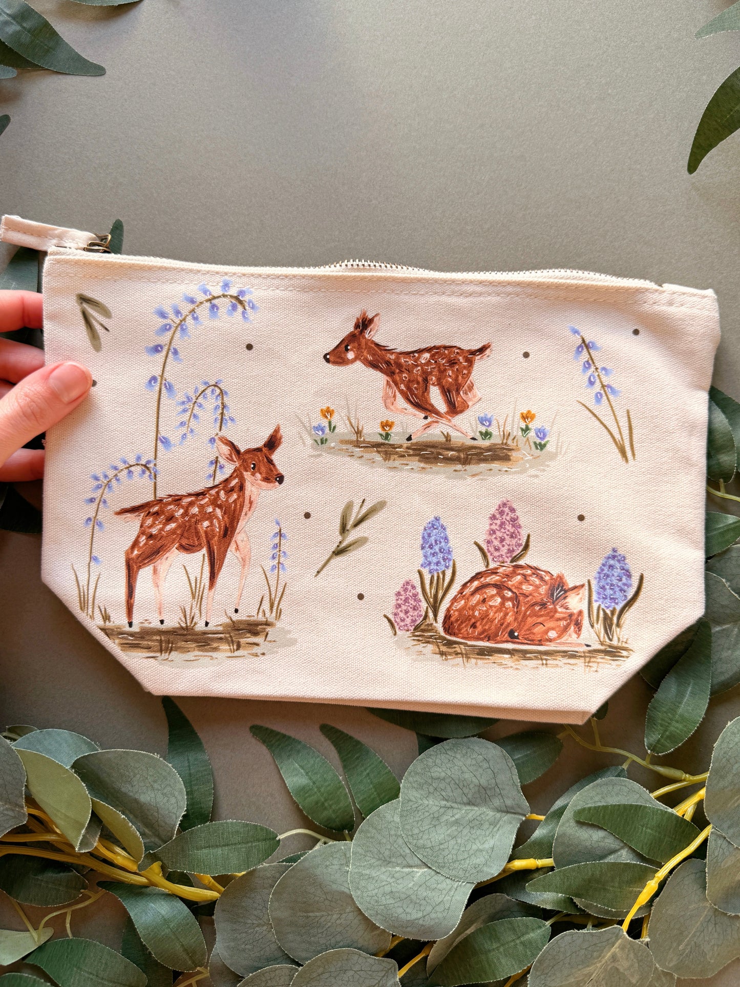 Spring Deer Zip Bag