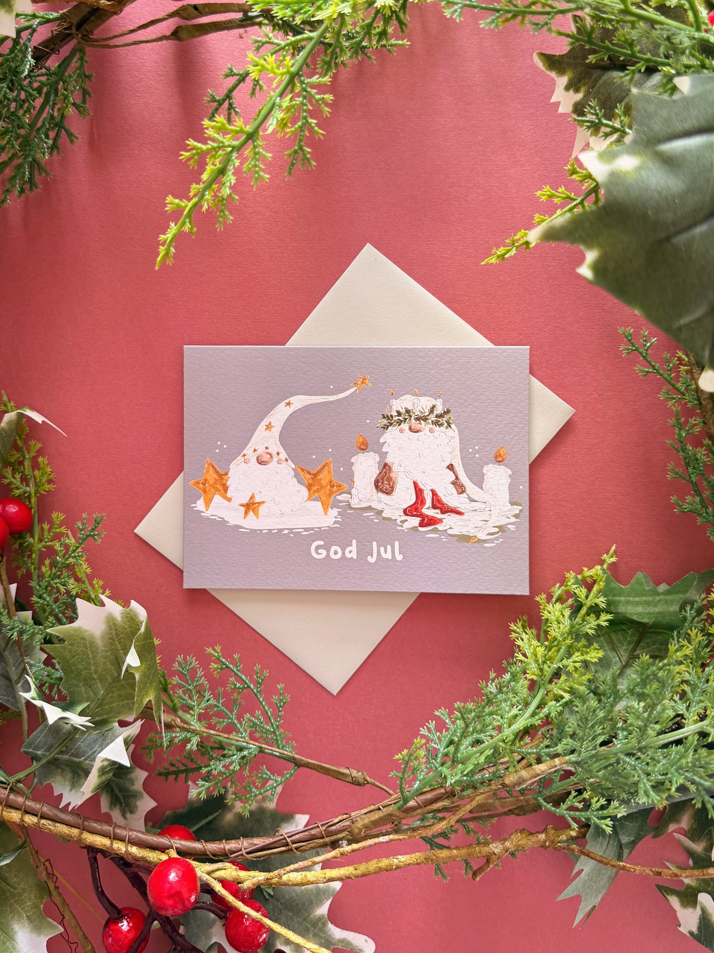 God Jul Tomte Christmas Card