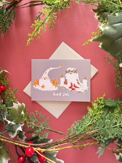 God Jul Tomte Christmas Card